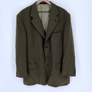 Vintage Givenchy Monsieur Sport Coat Mens 46L Green Pure Wool Single Breasted